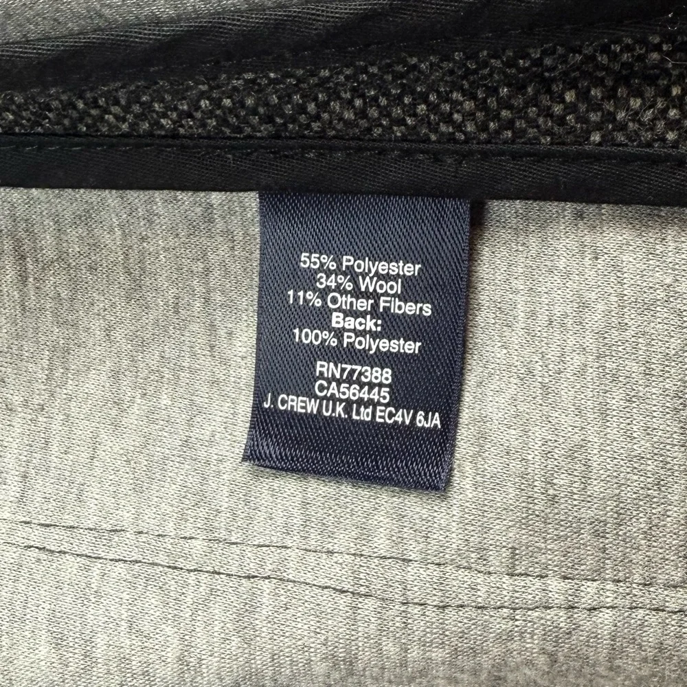 J. Crew Mens Wool Blend Tweed Sport Coat Sz Small 2 Button Grey Stretch Comfort